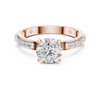 Round Solitaire Channel-Set Diamond Engagement Ring