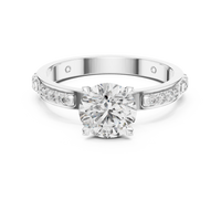 Round Solitaire Channel-Set Diamond Engagement Ring