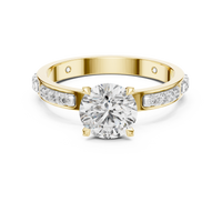 Round Solitaire Channel-Set Diamond Engagement Ring