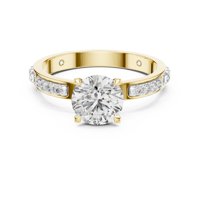 Round Solitaire Channel-Set Diamond Engagement Ring
