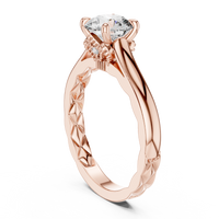Round Solitaire Cathedral Engagement Ring