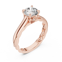 Round Solitaire Cathedral Engagement Ring