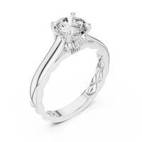 Round Solitaire Cathedral Engagement Ring