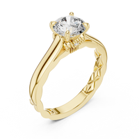 Round Solitaire Cathedral Engagement Ring
