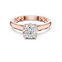 Round Solitaire Cathedral Engagement Ring