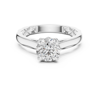 Round Solitaire Cathedral Engagement Ring