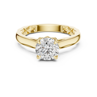 Round Solitaire Cathedral Engagement Ring