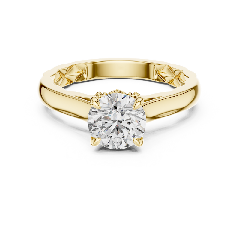 Round Solitaire Cathedral Engagement Ring