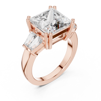 Princess Cut Three-Stone Engagement Ring