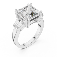 Princess Cut Three-Stone Engagement Ring
