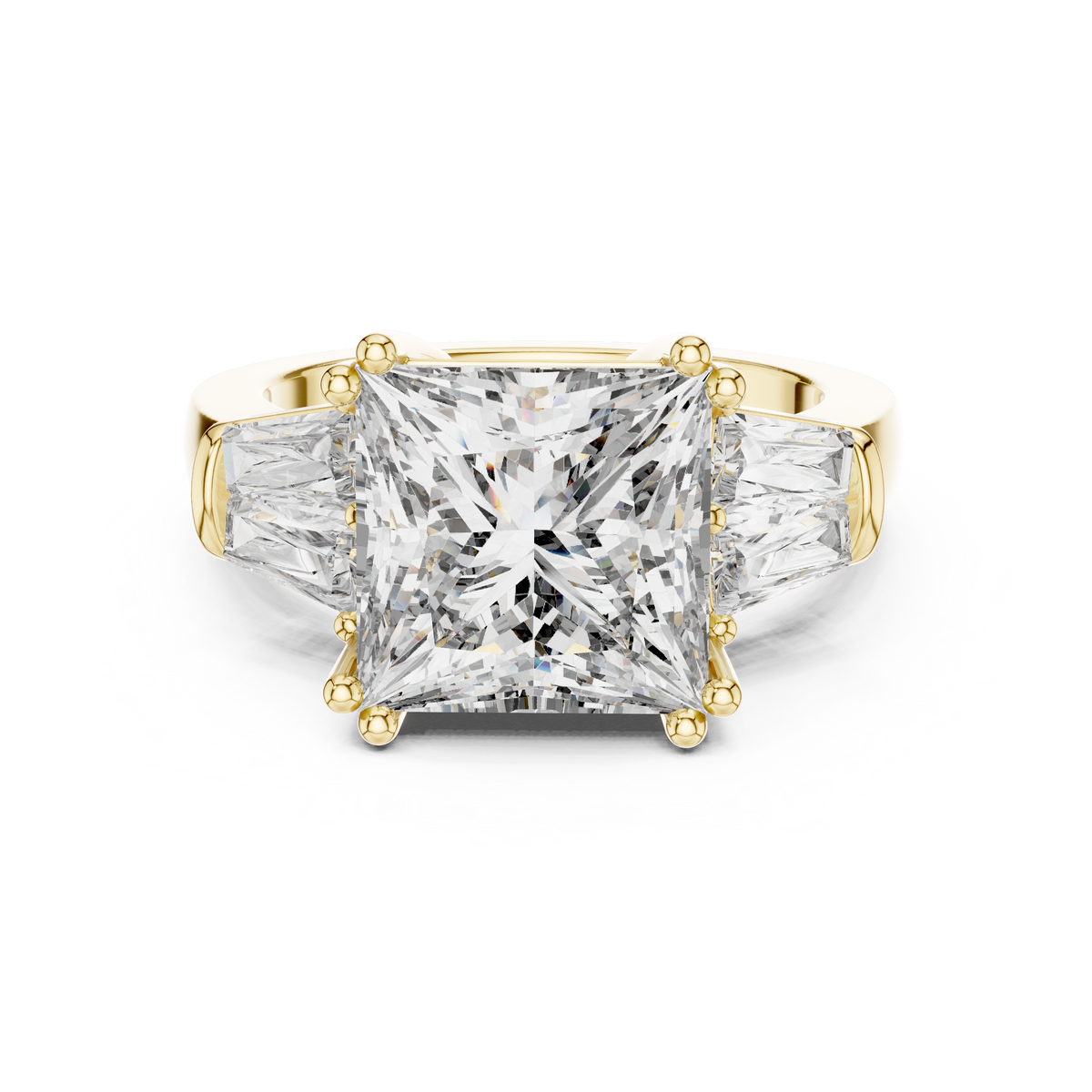Princess Cut Three-Stone Engagement Ring