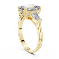 Emerald Cut Three-Stone Engagement Ring