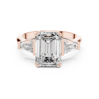 Emerald Cut Three-Stone Engagement Ring
