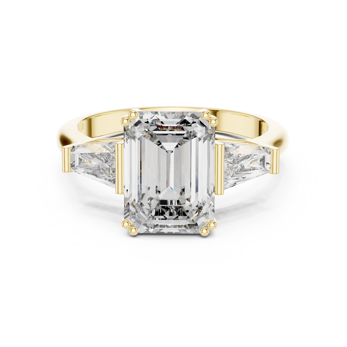 Emerald Cut Three-Stone Engagement Ring