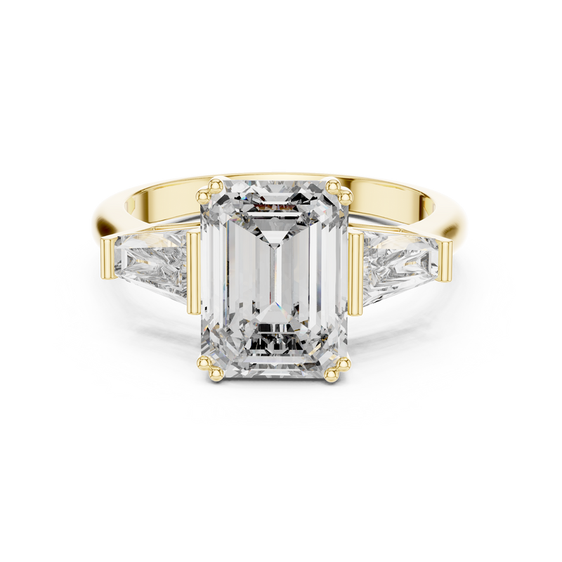 Emerald Cut Three-Stone Engagement Ring