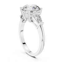 Round Brilliant Three-Stone Engagement Ring