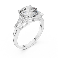 Round Brilliant Three-Stone Engagement Ring
