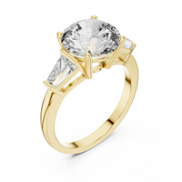 Round Brilliant Three-Stone Engagement Ring