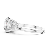 Round Brilliant Three-Stone Engagement Ring