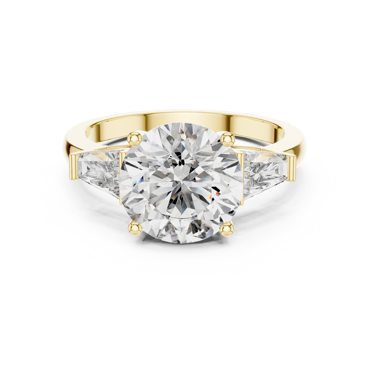 Round Brilliant Three-Stone Engagement Ring