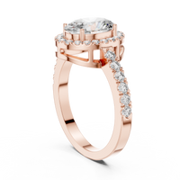Oval Halo Pavé Engagement Ring