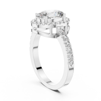 Oval Halo Pavé Engagement Ring