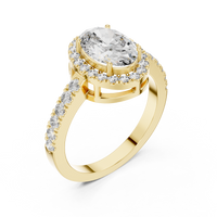 Oval Halo Pavé Engagement Ring
