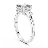 Emerald Cut Three-Stone Trillion Diamond Engagement Ring