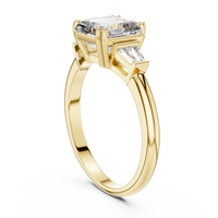 Emerald Cut Three-Stone Trillion Diamond Engagement Ring