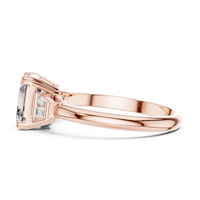 Emerald Cut Three-Stone Trillion Diamond Engagement Ring