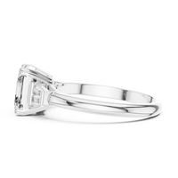 Emerald Cut Three-Stone Trillion Diamond Engagement Ring