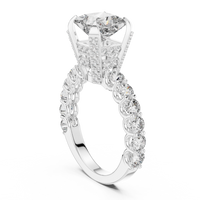 Princess Solitaire Hidden Halo Diamond Engagement Ring