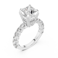 Princess Solitaire Hidden Halo Diamond Engagement Ring