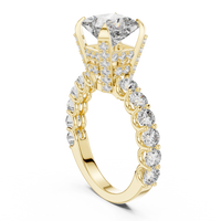 Princess Solitaire Hidden Halo Diamond Engagement Ring