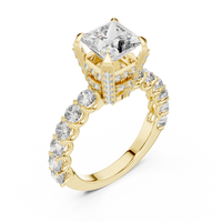 Princess Solitaire Hidden Halo Diamond Engagement Ring