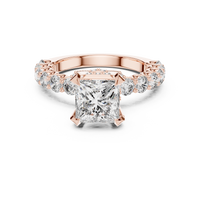 Princess Solitaire Hidden Halo Diamond Engagement Ring