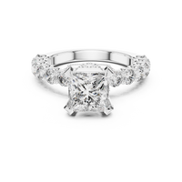 Princess Solitaire Hidden Halo Diamond Engagement Ring