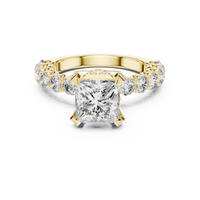 Princess Solitaire Hidden Halo Diamond Engagement Ring
