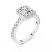 Emerald Halo Pavé Diamond Engagement Ring