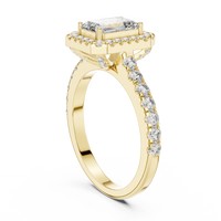 Emerald Halo Pavé Diamond Engagement Ring