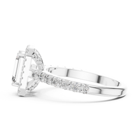 Emerald Halo Pavé Diamond Engagement Ring