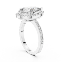 Pear-Shaped Halo Pavé Diamond Engagement Ring