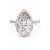 Pear-Shaped Halo Pavé Diamond Engagement Ring