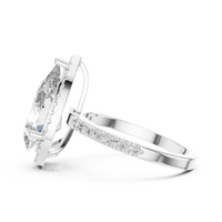 Pear-Shaped Halo Pavé Diamond Engagement Ring