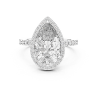 Pear-Shaped Halo Pavé Diamond Engagement Ring