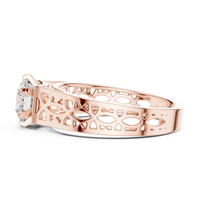 Round Solitaire Openwork Filigree Engagement Ring