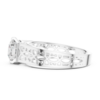 Round Solitaire Openwork Filigree Engagement Ring