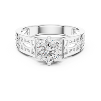 Round Solitaire Openwork Filigree Engagement Ring