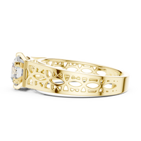 Round Solitaire Openwork Filigree Engagement Ring