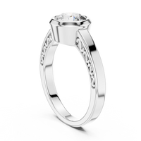 Round Bezel Solitaire Engagement Ring